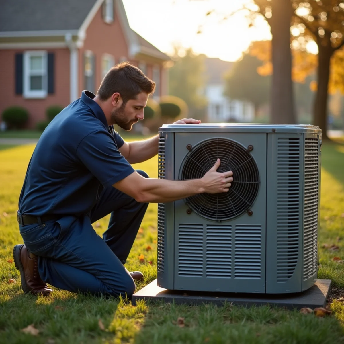 Heat Pump Services in Frankfort, Kentucky — HVAC Frankfort KY technician at work