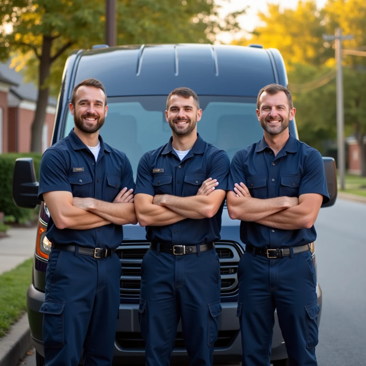 The locally owned HVAC Frankfort KY team with their service truck in Frankfort, Kentucky