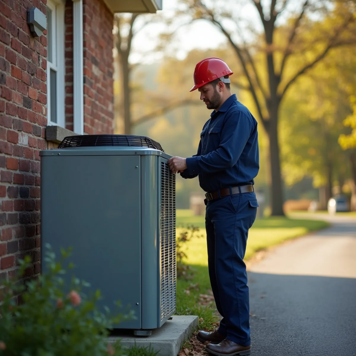 HVAC service in Monterey, Kentucky — HVAC Frankfort KY technician at work